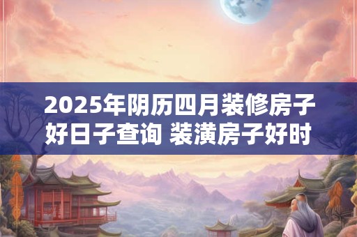 2025年阴历四月装修房子好日子查询 装潢房子好时候