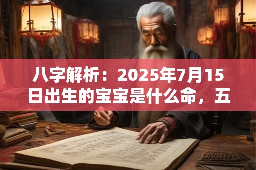 八字解析：2025年7月15日出生的宝宝是什么命，五行缺什么