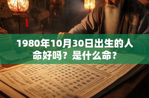 详细阅读:1980年10月30日出生的人命好吗?是什么命? 1980年10月30日出生的人命好吗?是什么命?