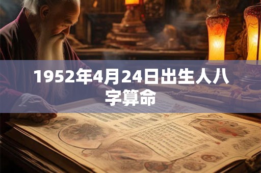 1952年4月24日出生人八字算命
