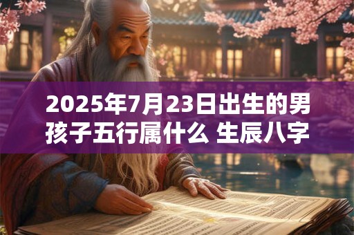 2025年7月23日出生的男孩子五行属什么 生辰八字取名
