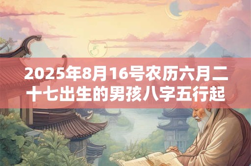2025年8月16号农历六月二十七出生的男孩八字五行起名字