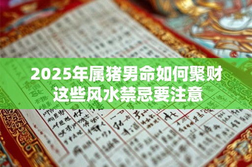2025年属猪男命如何聚财 这些风水禁忌要注意
