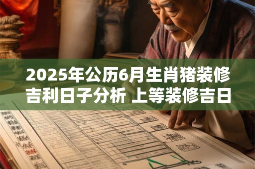 2025年公历6月生肖猪装修吉利日子分析 上等装修吉日