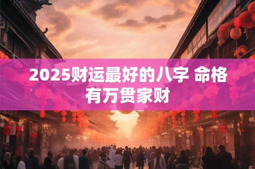 2025财运最好的八字 命格有万贯家财