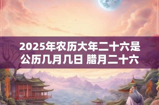 2025年农历大年二十六是公历几月几日 腊月二十六日子好不好 2025年农历大年二十六是公历几月几日 腊月二十六日子好不好