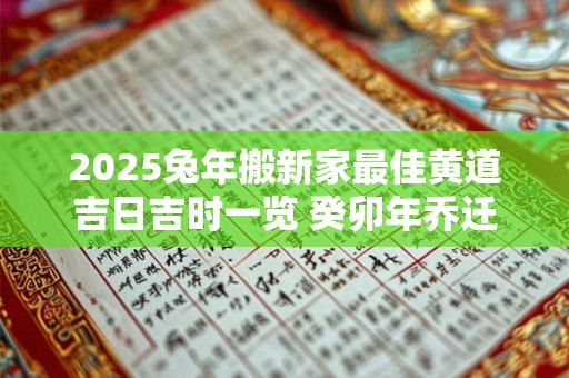 2025兔年搬新家最佳黄道吉日吉时一览 癸卯年乔迁新居的日子