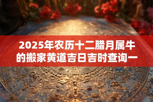 2025年农历十二腊月属牛的搬家黄道吉日吉时查询一览表