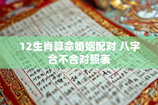 12生肖算命婚姻配对 八字合不合对照表