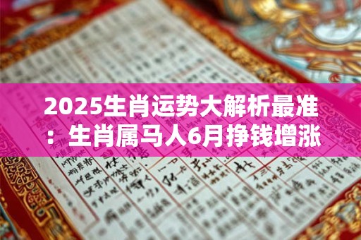 2025生肖运势大解析最准：生肖属马人6月挣钱增涨气场强大