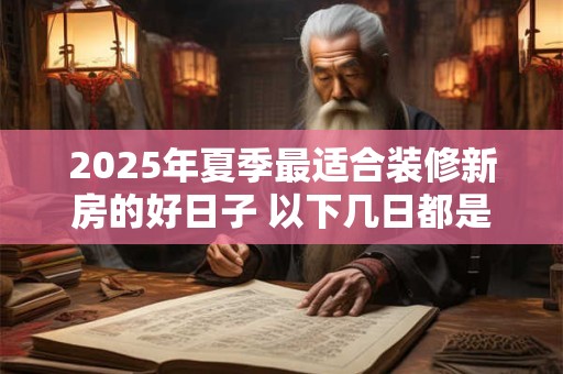 2025年夏季最适合装修新房的好日子 以下几日都是好日子