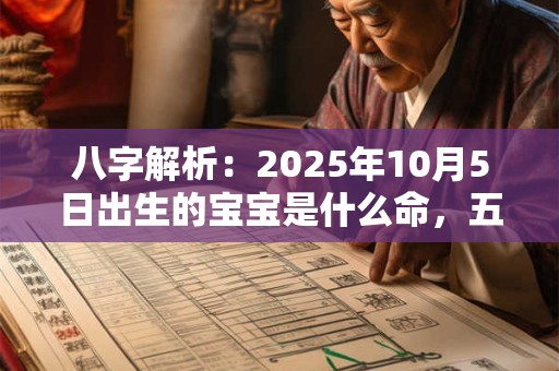 八字解析：2025年10月5日出生的宝宝是什么命，五行缺什么
