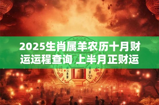 2025生肖属羊农历十月财运运程查询 上半月正财运比较旺