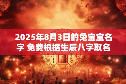 2025年8月3日的兔宝宝名字 免费根据生辰八字取名