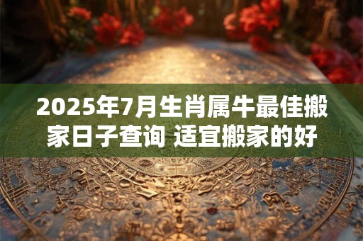 2025年7月生肖属牛最佳搬家日子查询 适宜搬家的好日子