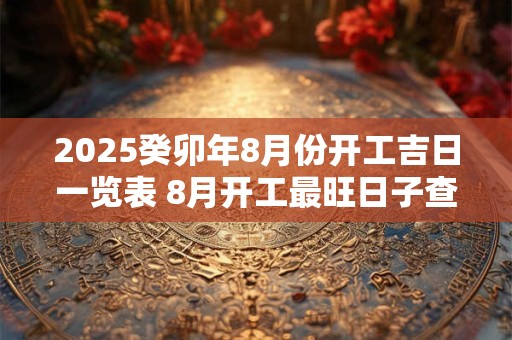 2025癸卯年8月份开工吉日一览表 8月开工最旺日子查询
