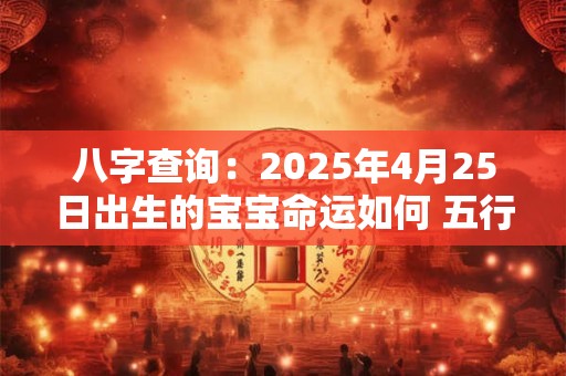 八字查询：2026年4月25日出生的宝宝命运如何 五行缺什么