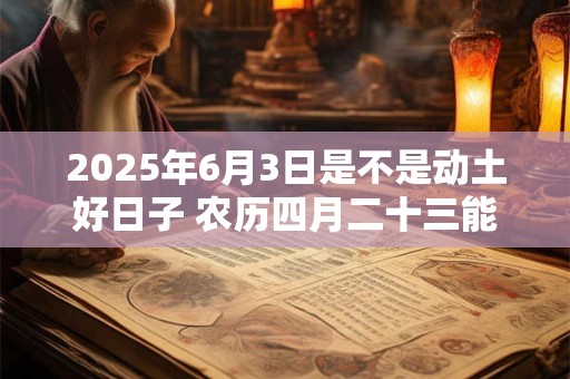 详细阅读:2025年6月3日是不是动土好日子 农历四月二十三能动土吗 2025年6月3日是不是动土好日子 农历四月二十三能动土吗