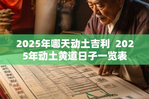 2025年哪天动土吉利  2025年动土黄道日子一览表