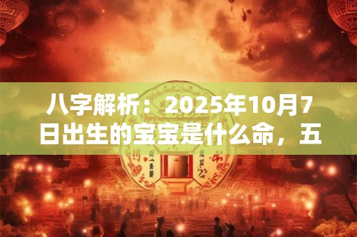 八字解析：2025年10月7日出生的宝宝是什么命，五行缺什么