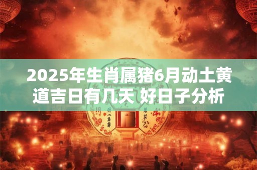 2025年生肖属猪6月动土黄道吉日有几天 好日子分析