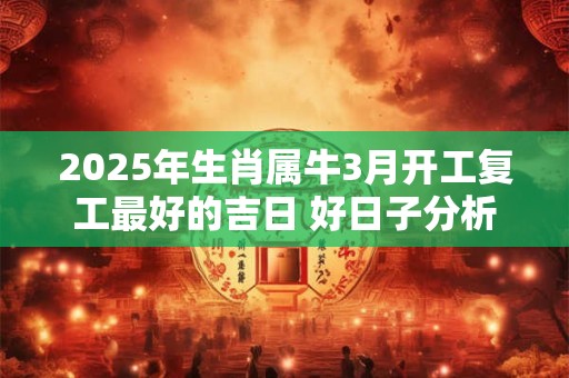 2025年生肖属牛3月开工复工最好的吉日 好日子分析