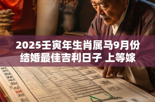 2026壬寅年生肖属马9月份结婚最佳吉利日子 上等嫁娶佳日