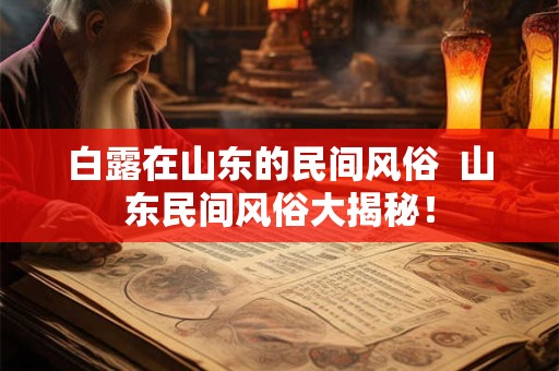 白露在山东的民间风俗  山东民间风俗大揭秘！