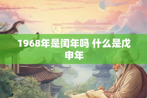 1968年是闰年吗 什么是戊申年