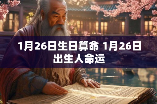 1月26日生日算命 1月26日出生人命运
