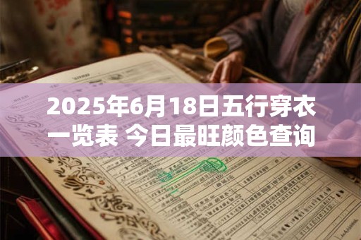 2025年6月18日五行穿衣一览表 今日最旺颜色查询