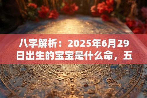 八字解析：2025年6月29日出生的宝宝是什么命，五行缺什么