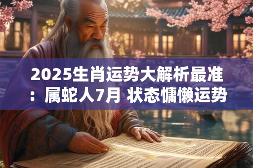 2025生肖运势大解析最准：属蛇人7月 状态慵懒运势波动