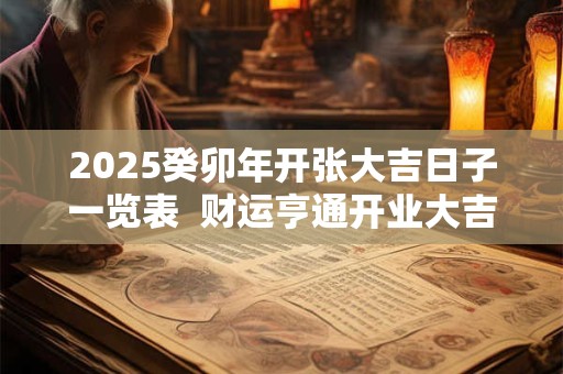 2025癸卯年开张大吉日子一览表  财运亨通开业大吉日