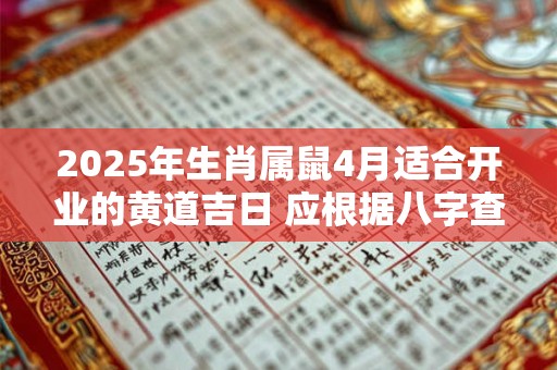2025年生肖属鼠4月适合开业的黄道吉日 应根据八字查询