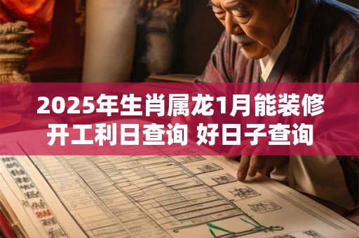 2025年生肖属龙1月能装修开工利日查询 好日子查询