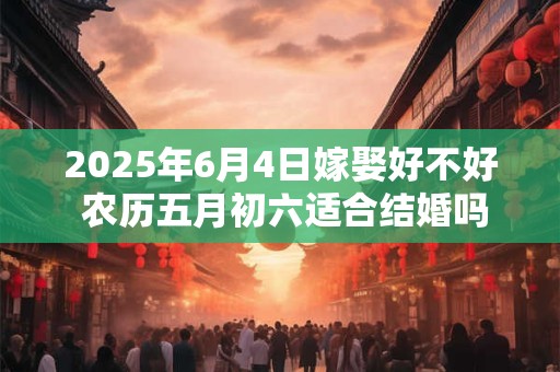 2025年6月4日嫁娶好不好 农历五月初六适合结婚吗