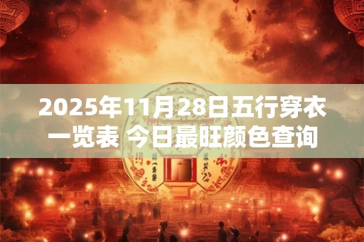 2025年11月28日五行穿衣一览表 今日最旺颜色查询
