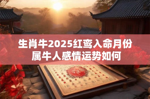 生肖牛2025红鸾入命月份 属牛人感情运势如何