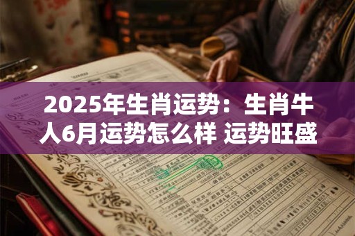 详细阅读:2025年生肖运势:生肖牛人6月运势怎么样 运势旺盛节节高升 2025年生肖运势:生肖牛人6月运势怎么样 运势旺盛节节高升