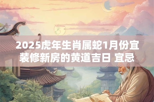 2025虎年生肖属蛇1月份宜装修新房的黄道吉日 宜忌讲究