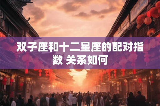 双子座和十二星座的配对指数 关系如何