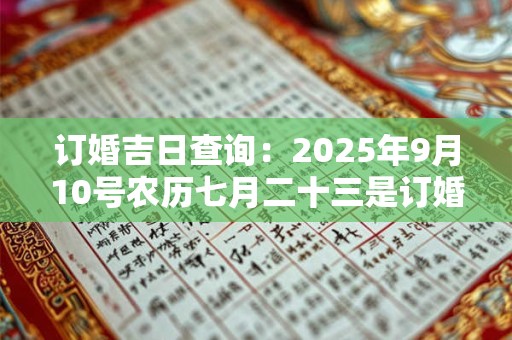 订婚吉日查询：2025年9月10号农历七月二十三是订婚吉日吗