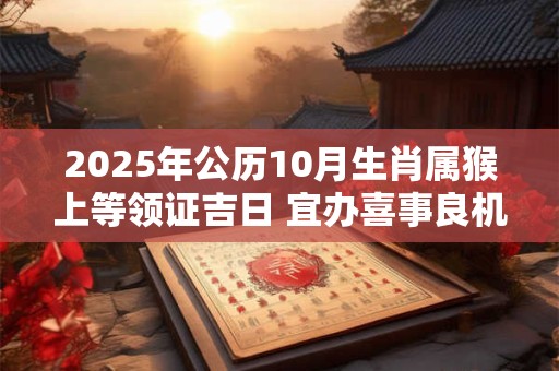 2025年公历10月生肖属猴上等领证吉日 宜办喜事良机