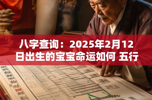 八字查询：2025年2月12日出生的宝宝命运如何 五行缺什么