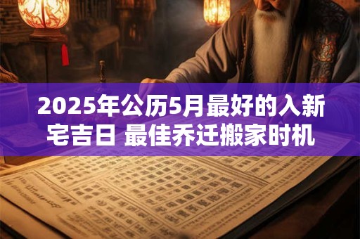2025年公历5月最好的入新宅吉日 最佳乔迁搬家时机