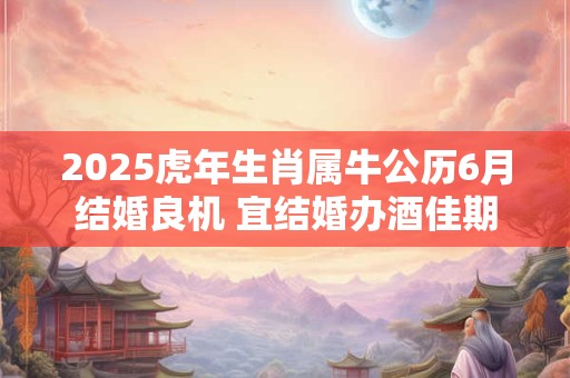 2025虎年生肖属牛公历6月结婚良机 宜结婚办酒佳期