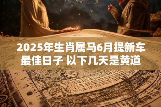 2025年生肖属马6月提新车最佳日子 以下几天是黄道吉日