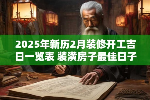 2025年新历2月装修开工吉日一览表 装潢房子最佳日子
