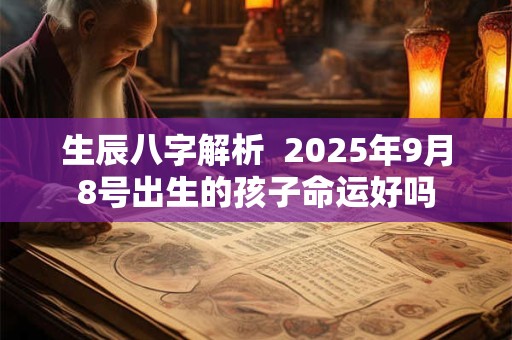 生辰八字解析  2025年9月8号出生的孩子命运好吗